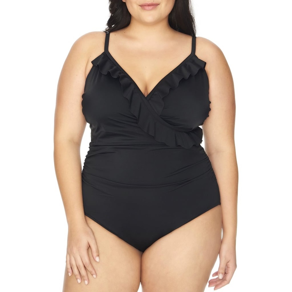 Time & Tru Ruffle One-piece Swimsuit